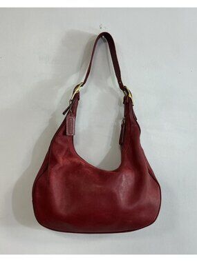 Coach Vintage Cherry Red Leather Zoe Hobo Bag Purse